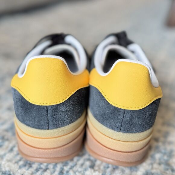 Adidas Platform Gazelle Bold Size 9 Women’s Core Black & Bold Gold - Picture 4 of 7